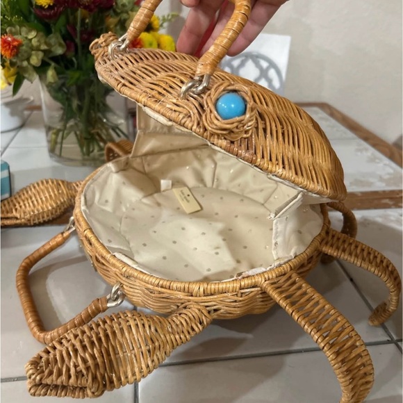 Kate Spade Brown Crab Wicker Bag - Picture 6 of 6